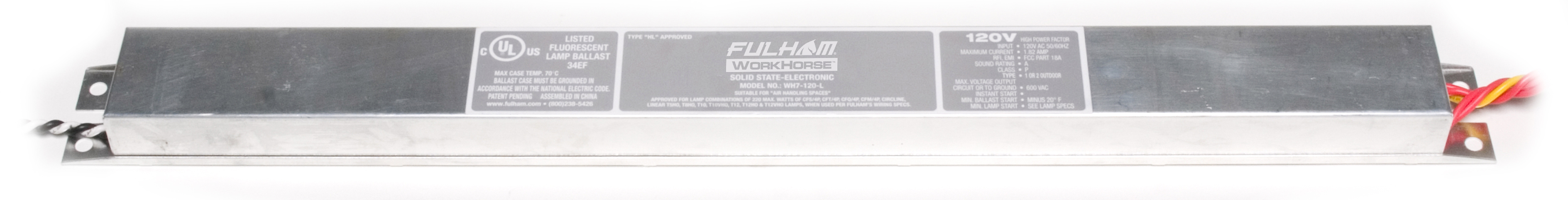 Product image for Fulham Company WH7-120-L 220 W 1.82 Amp 120 Volt Ballast