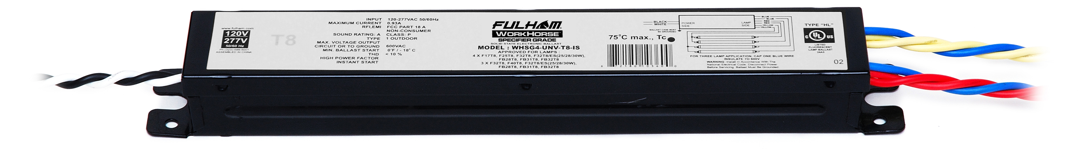 Product image for Fulham Company WHSG4-UNV-T8-IS 114 Watt Ballast