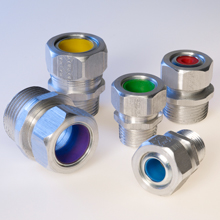 Product image for Crouse-Hinds Series CG125 950 1-1/4 Inch Gray Steel Color-Coded Straight Cord Grip Connector