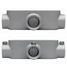Product image for Crouse-Hinds Series T45 1-1/4 Inch Die-Cast Aluminum Type T Rigid/IMC Conduit Body