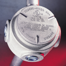 Product image for Crouse-Hinds GUR1 1/2" Iron Alloy Conduit Outlet Box with Cover