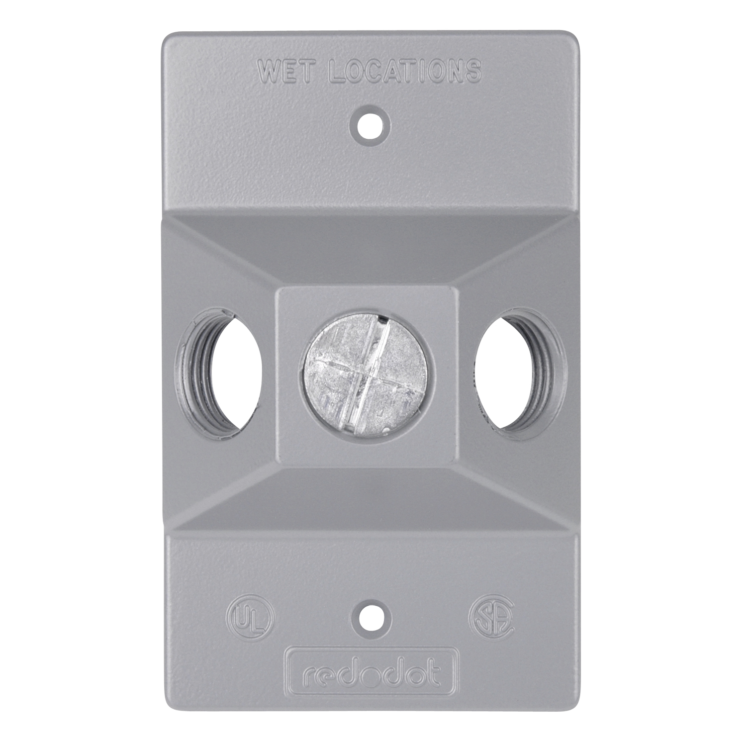 Red Dot S203ER 3Hole Silver Receptacle Cover Viking Electric