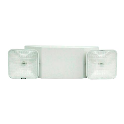 Polycarbonate Square Emergency Light 2 x 5.4W Square Heads White Finish