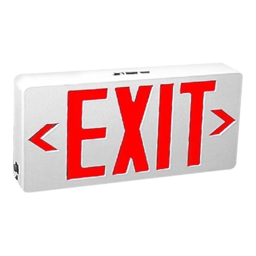 LED Compact Polycarbonate Exit Sign Red Exit Sign Universal Battery Backup WH Housing 2.4W
