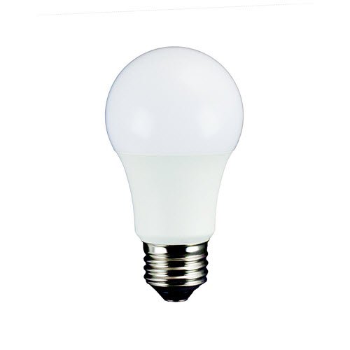 LED A-Lamp Series A19, 9W, 60W Equivalent, 2700K, 800LU, E26 Base, Dimmable, 15,000 Hours, Suitable for Damp Locations, General Purpose, White, 4PK