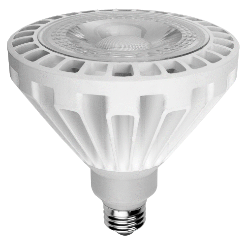 LED High Lumen PAR Lamp PAR38, 30W, 250W Equivalent, 4100K, 3000LU, E26 Base, Dimmable, 25,000 Hours, Suitable for Damp Locations, 15 Degree Spot, White