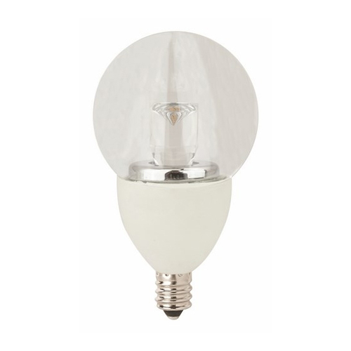 LED Dimmable Globe Lamp Candelabra G16, 5W, 40W Equivalent, 2700K, 350LU, E12 Base, Dimmable, 25,000 Hours, Suitable for Damp Locations, General Purpose, Clear