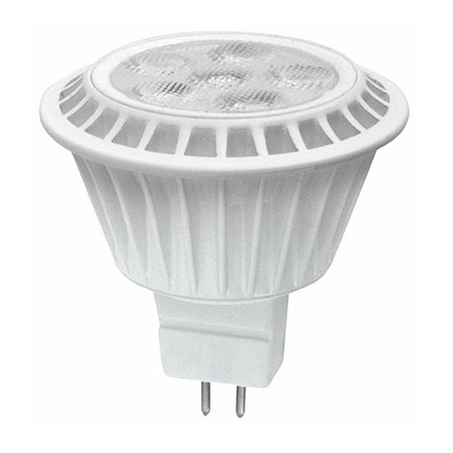 LED MR16 Lamp MR16, 7W, 50W Equivalent, 2400K, 450LU, GU5.3 Base, Dimmable, 25,000 Hours, Suitable for Damp Locations, 20 Degree Beam Angle, White