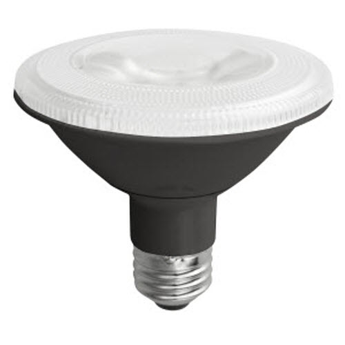Elite LED PAR Lamp PAR30 Short Neck, 10W, 75W Equivalent, 3000K, 850LU, E26 Base, Dimmable, 25,000 Hours, Suitable for Damp Locations, 25 Degree Narrow Flood, Black