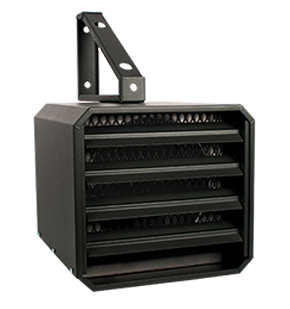 The ARUH unit heater is small on price and big on heat. These heavy-duty units are well suited to situations where large amounts of heat must be provided in wide open spaces such as garages, workshops, commercial warehouses and construction sites. This unit has a powerful output up to 5000 W with a voltage of 240/208. The ARUH has adjustable louvers that allow you to direct heat right from the source. With or without a built-in thermostat, it provides instant heat. Quiet, lightweight and easy-to-install with a universal wall or ceiling mounting bracket, this unit heater is everything you expect for less. Guaranteed productivity.