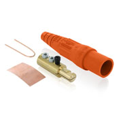 Product image for Leviton 16D24-O Contact and Insulator Cam-Type Detachable Double Set Screw Termination Orange Male Plug