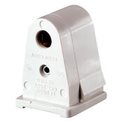 Product image for Leviton 2537 600 Volt 660 W White Thermoset Slide-On Lock-On Pedestal 1-Pin Standard Fluorescent Lampholder