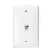 Product image for Leviton 40981-I Ivory Flush Mount Single Standard F-Connector Video Wall Jack