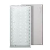 Product image for Leviton 47605-28W 28" Structured Media Enclosure & Flush Mount Cover, 29.32" H x 15.62" W x 3.83" D, Metal, White