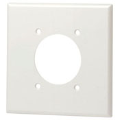 Product image for Leviton 80726-W 4.562 x 0.26 x 4.5 Inch 2-Gang Smooth White Thermoplastic Nylon Device Mount Standard Receptacle Wallplate