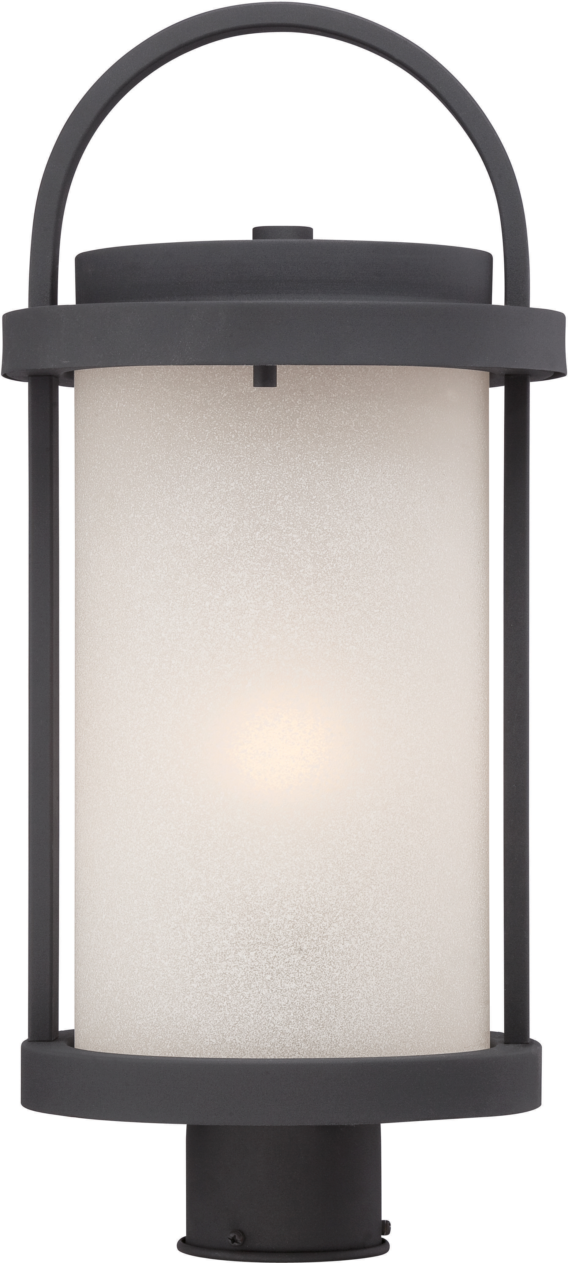 WILLIS - LED OUTDOOR POST WITH ANTIQUE WHITE GLASS