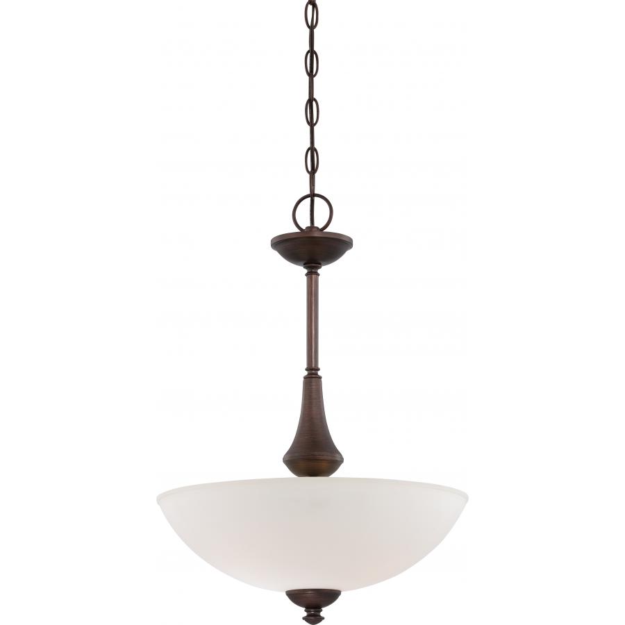 Patton 3 Light Pendant with Frosted Glass Prairie Bronze