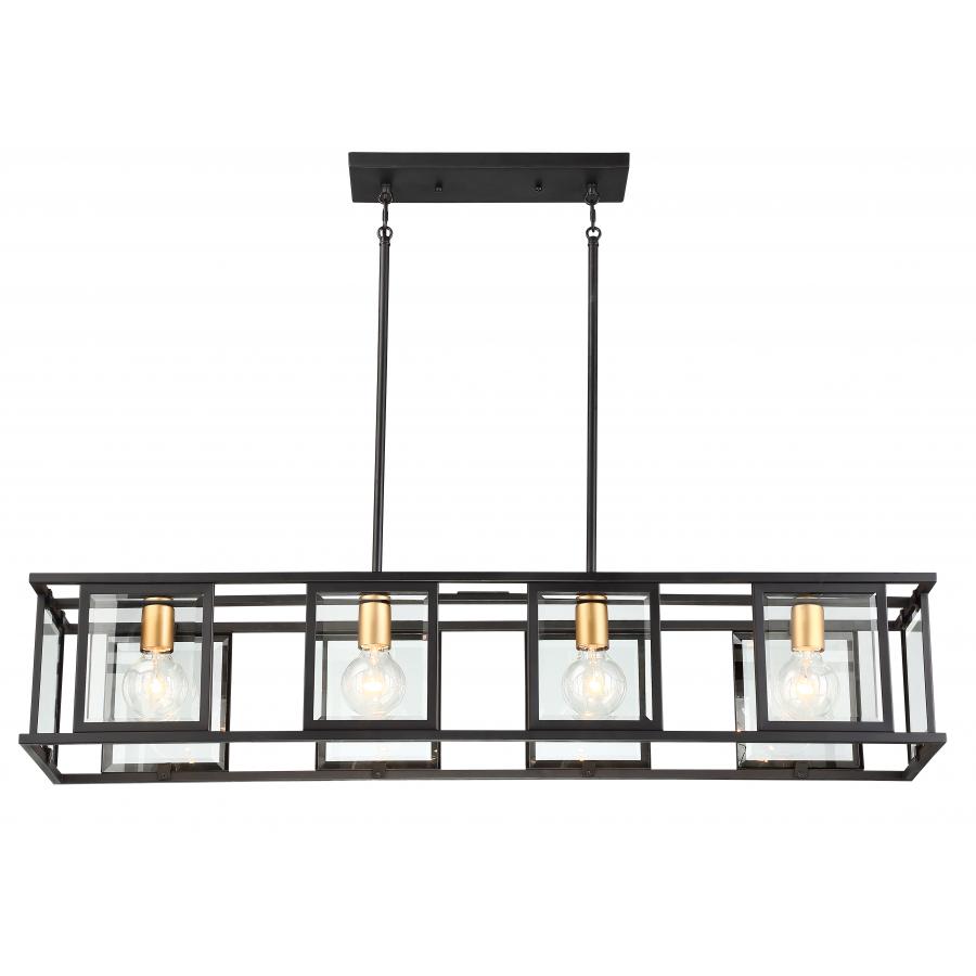 Payne 4 Light Island Pendant With Clear Beveled Glass