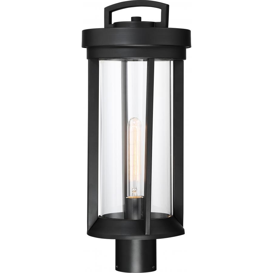 Huron 1 Light Post Lantern - Aged Bronze Finish with Clear Glass