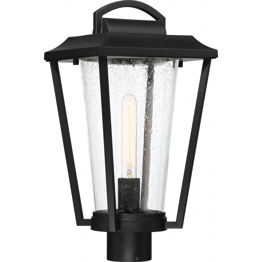 Lakeview 1 Light Post Lantern - Aged Bronze Finish with Clear Seed Glass