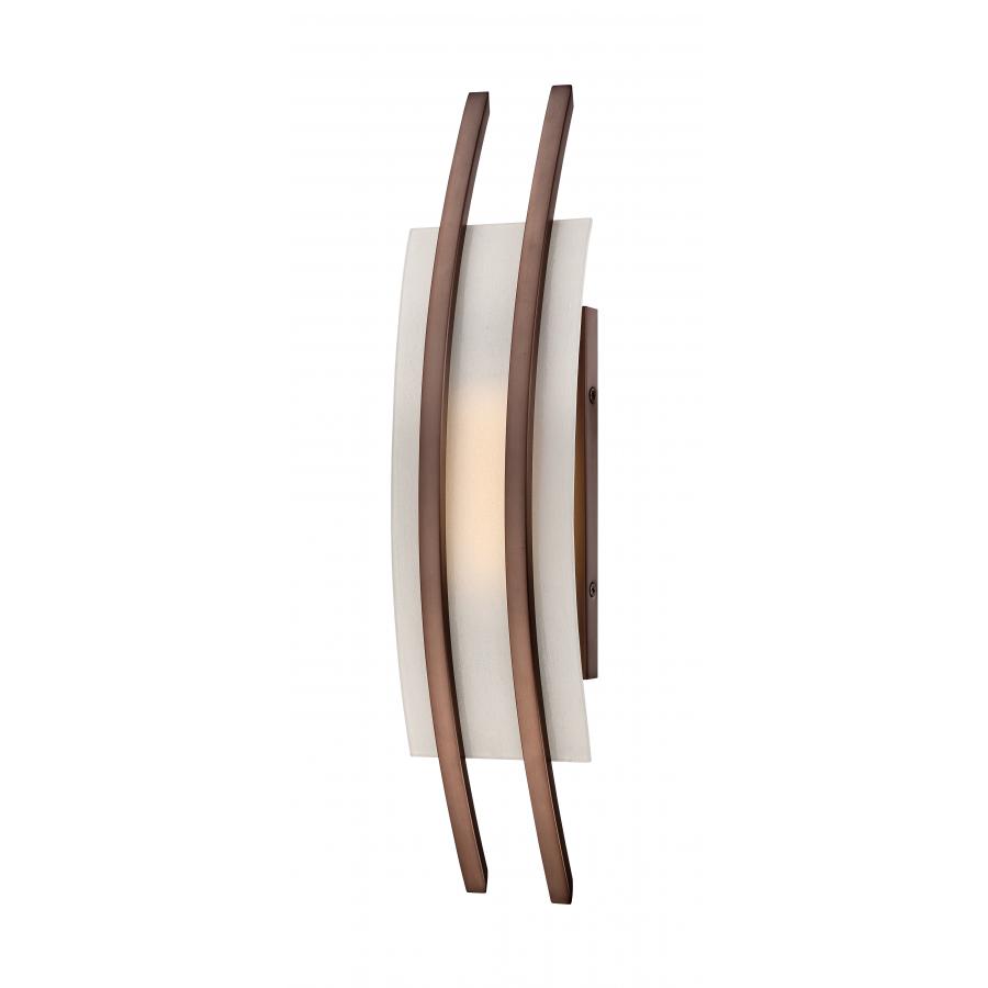 Trax - 1 Module Wall Sconce with Frosted Glass - Hazel Bronze Finish