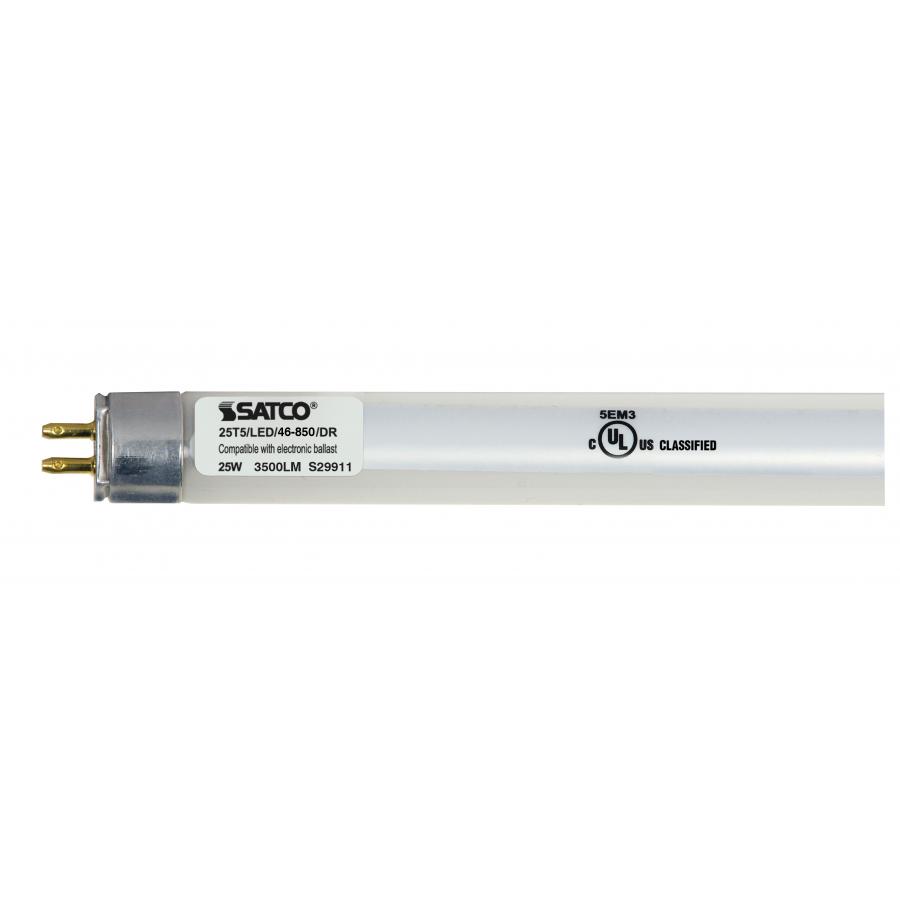 25 Watt T5 LED - Miniature Bi-pin Base - 5000K - 50000 Average Rated Hours - 3500 Lumens