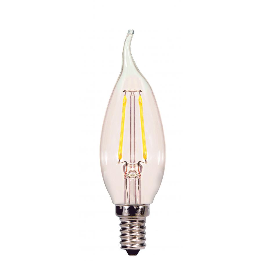 2.5W CA11 LED Lamp - Clear - Candelabra Base - 2700K - 200L - 120V