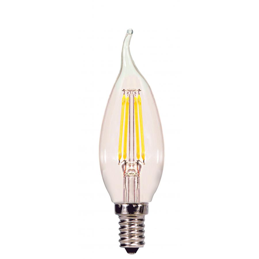 4W CA11 LED Lamp - Clear - Candelabra Base - 2700K - 350L - 120V
