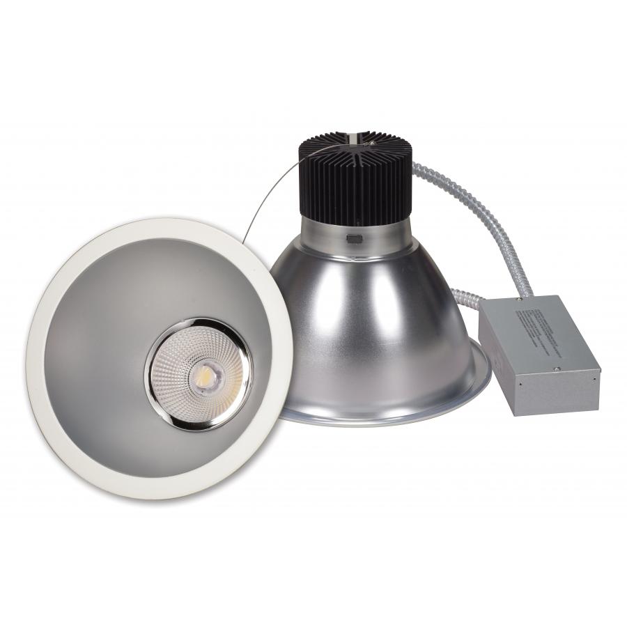 Product image for Satco S8708 50 watt Commercial LED Downlight Retrofit; 10 inch; 4000K; 100-277 volts