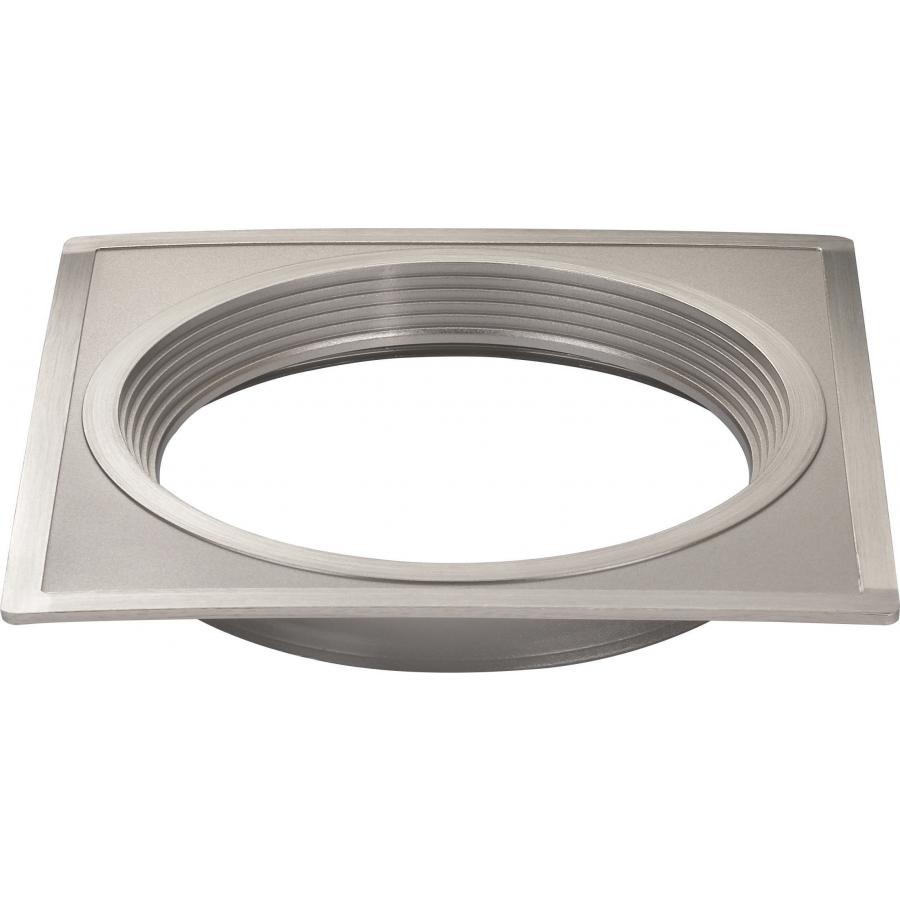 Product image for Satco S9527 Freedom Square 4" Trim Option For 4" Base Unit; Brushed Nickel Finish