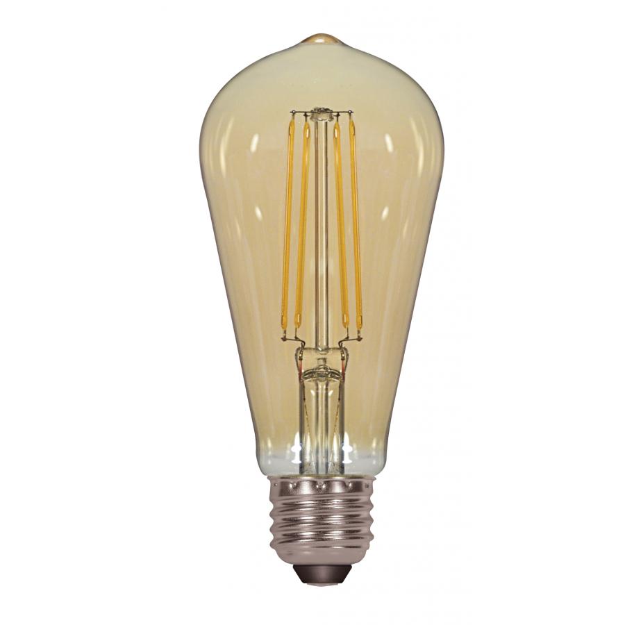 LED Filament, Designation: 4.5W ST19 Filalment LED - Amber - Medium Base - 2200K - 120V