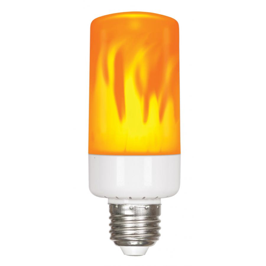 Product image for Satco S9806 5 Watt LED Flame Bulb; Medium Base; 120-277 Volt