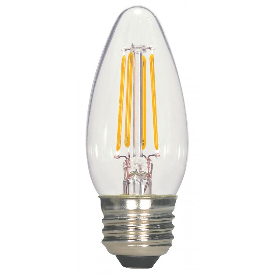 5.5 Watt C11 LED - Clear - Medium Base - 2700K - 500 Lumens - 120 Volts