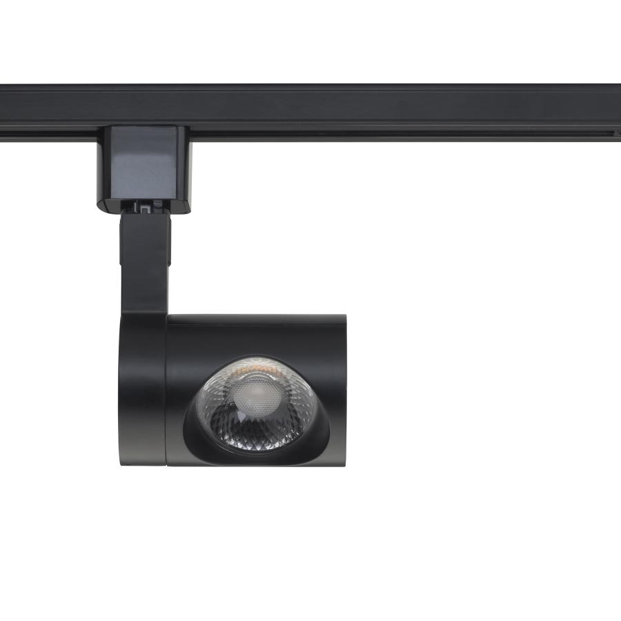 1 Light - LED - 12W Track Head - Cylinder - Black - 24 Deg. Beam