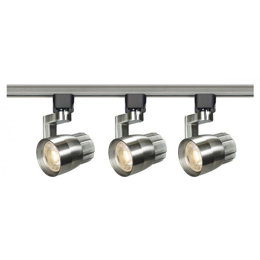 Track Lighting Kit 12 Watt LED - 3000K - 36 Degree - Round Shape/Angle Arm - Brushed Nickel Finish