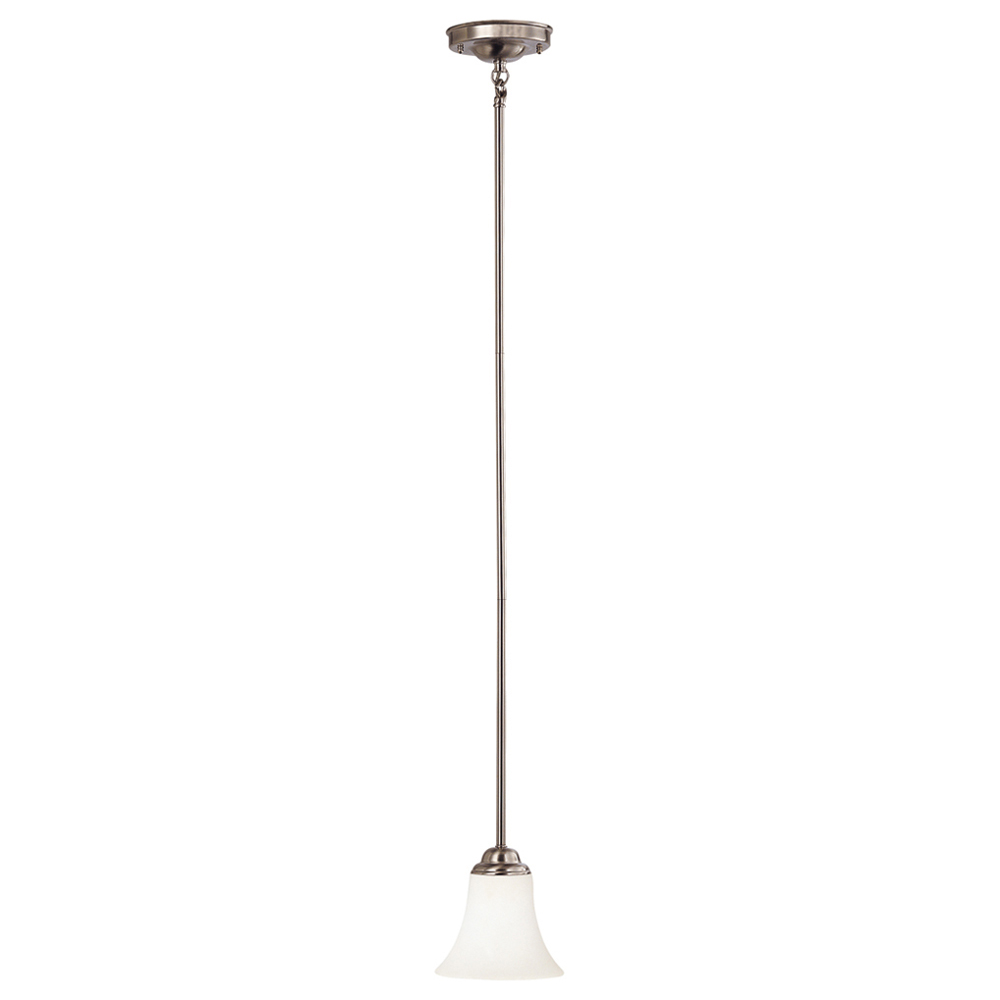 Dupont - 1 Light Mini Pendant w/ Satin White Glass - Brushed Nickel