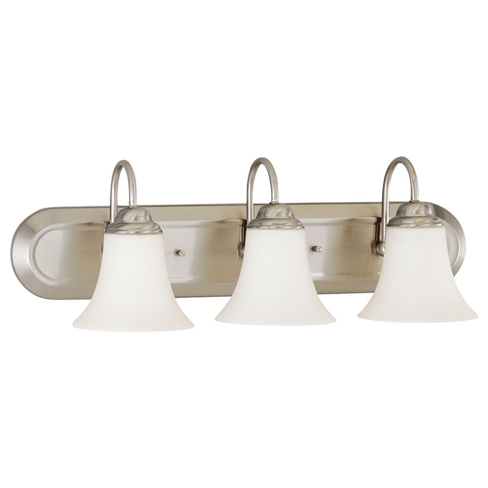 Dupont - 3 Light Vanity w/ Satin White Glass - Brushed Nickel