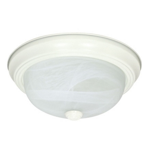 2 Light - 11 - Flush Mount - Alabaster Glass - Textured White