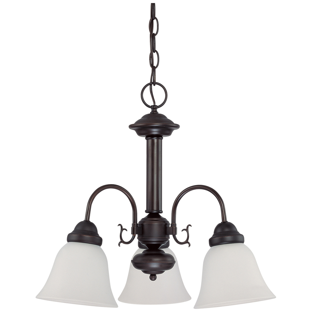 Ballerina - 3 Light 20 Chandelier w/ Frosted White Glass - Mahogany Bronze