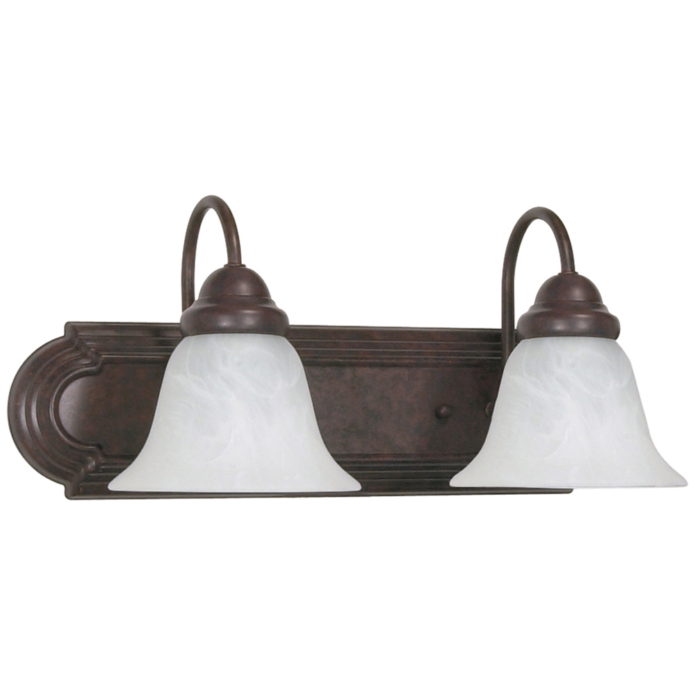 Ballerina - 2 Light - 18 - Vanity - w/ Alabaster Glass Bell Shades - Old Bronze