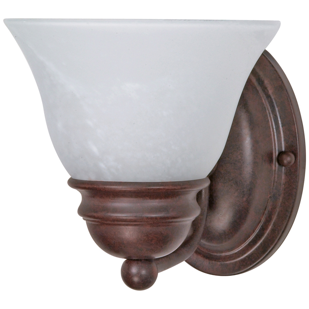 Empire - 1 Light - 7 - Vanity - w/ Alabaster Glass Bell Shades - Old Bronze