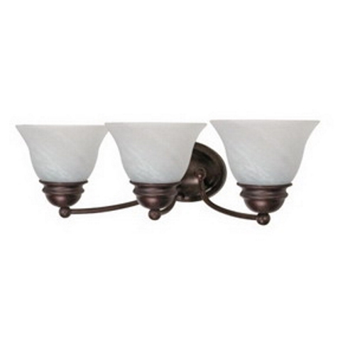 Empire - 3 Light - 21 - Vanity - w/ Alabaster Glass Bell Shades - Old Bronze