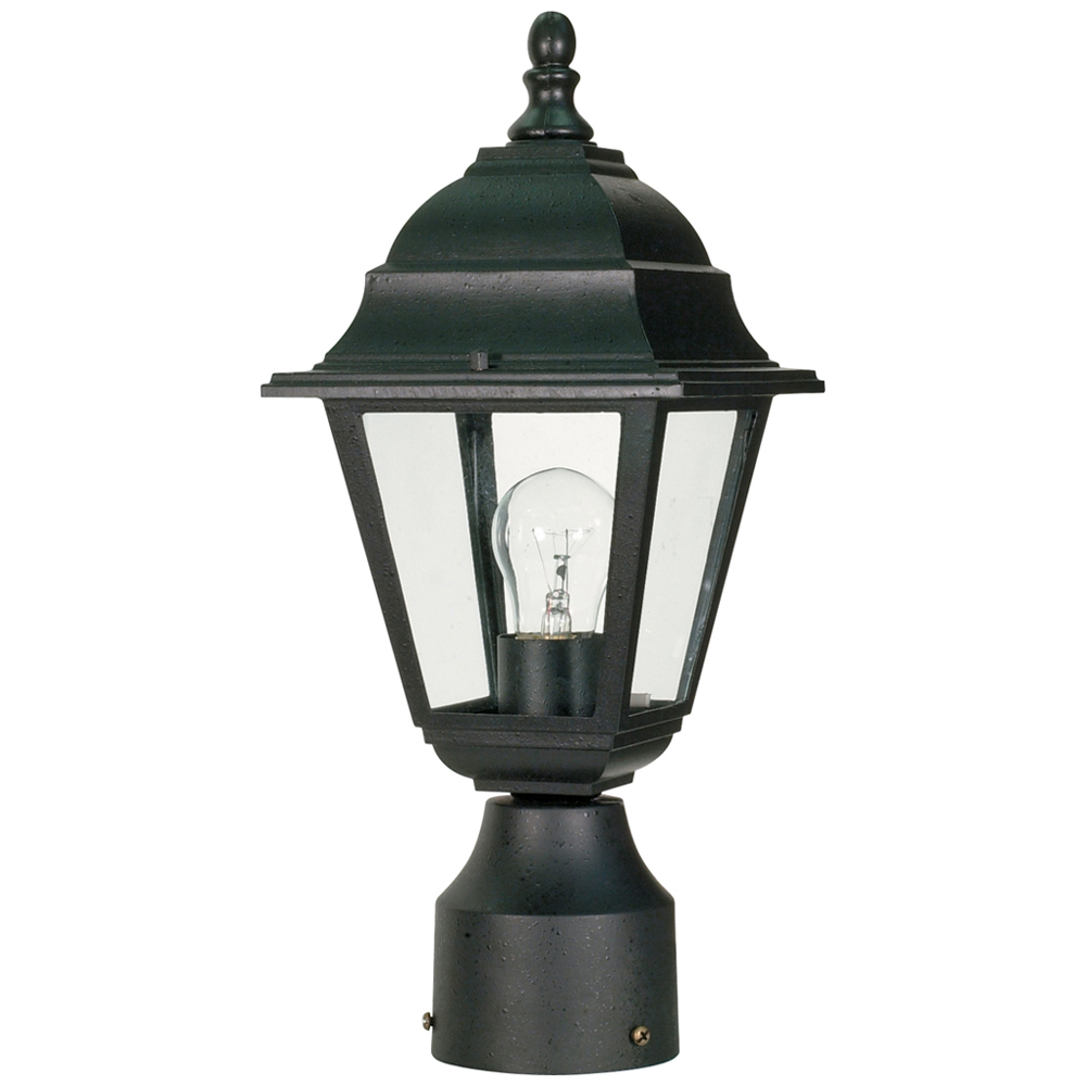 Briton - 1 Light - 14 - Post Lantern - w/ Clear Glass - Textured Black