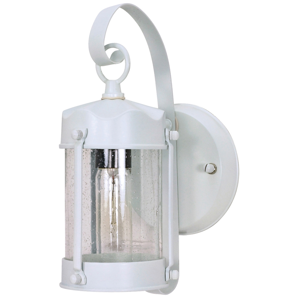 1 Light - 11 - Wall Lantern - Piper Lantern w/ Clear Seed Glass - White
