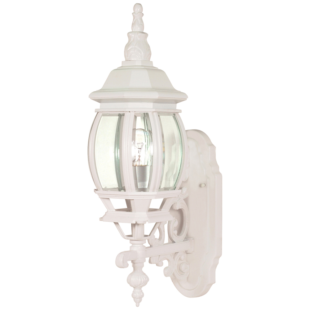 Central Park - 1 Light - 20 - Wall Lantern - w/ Clear Beveled Glass - White
