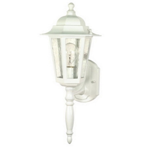 Cornerstone - 1 Light - 18 - Wall Lantern - w/ Clear Seed Glass - White