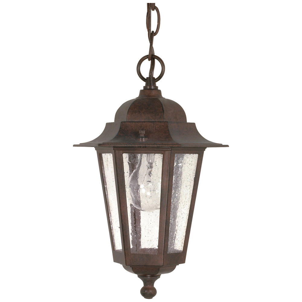 Cornerstone - 1 Light - 13 - Hanging Lantern - w/ Clear Seed Glass - Old Bronze