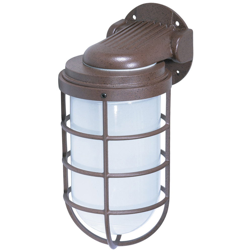 1 Light - 10 - Industrial Style - Wall Mount w/Frosted Glass - Old Bronze, 300 WTT