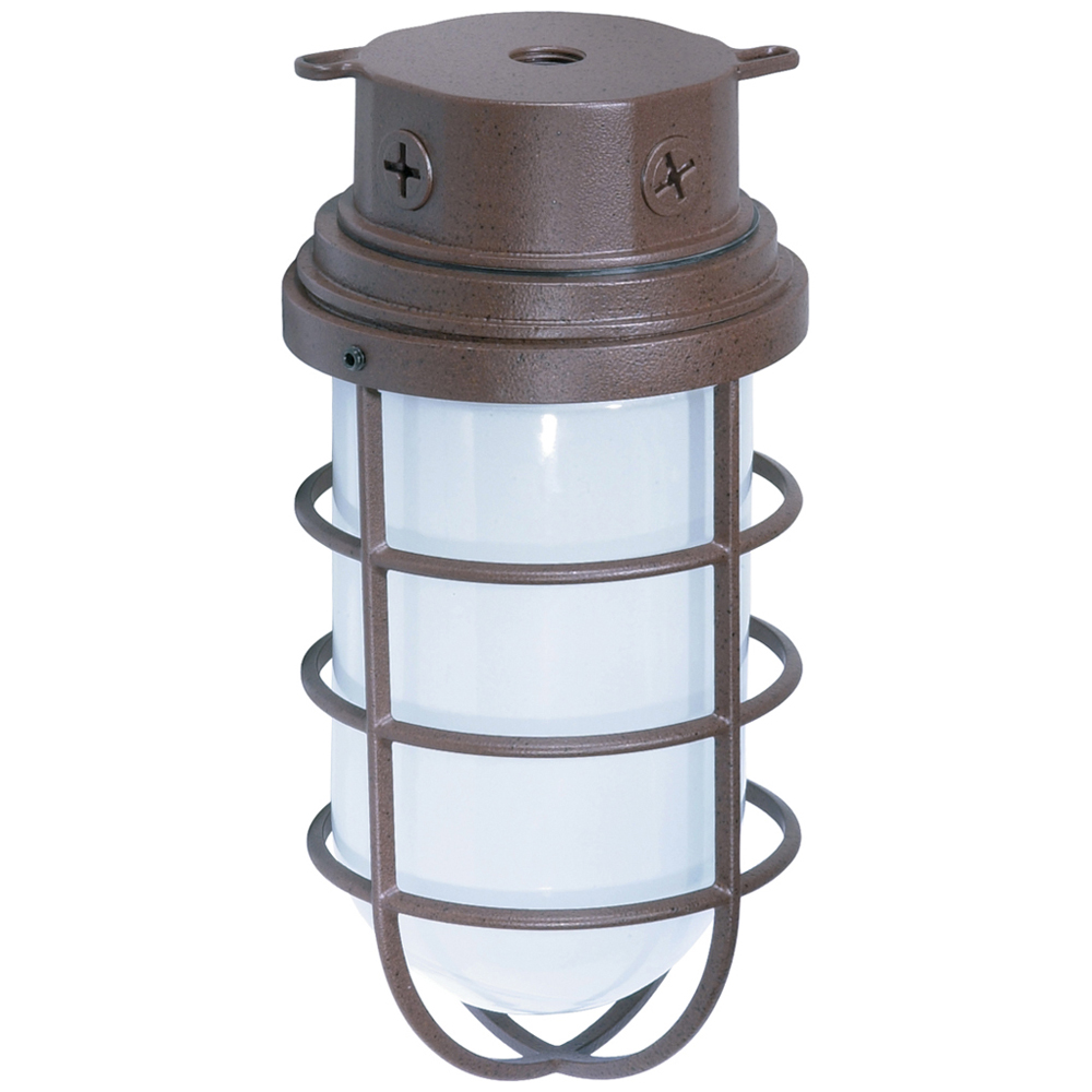 1 Light - 10 - Industrial Style - Surface Mount w/Frosted Glass - Old Bronze, 200 WTT