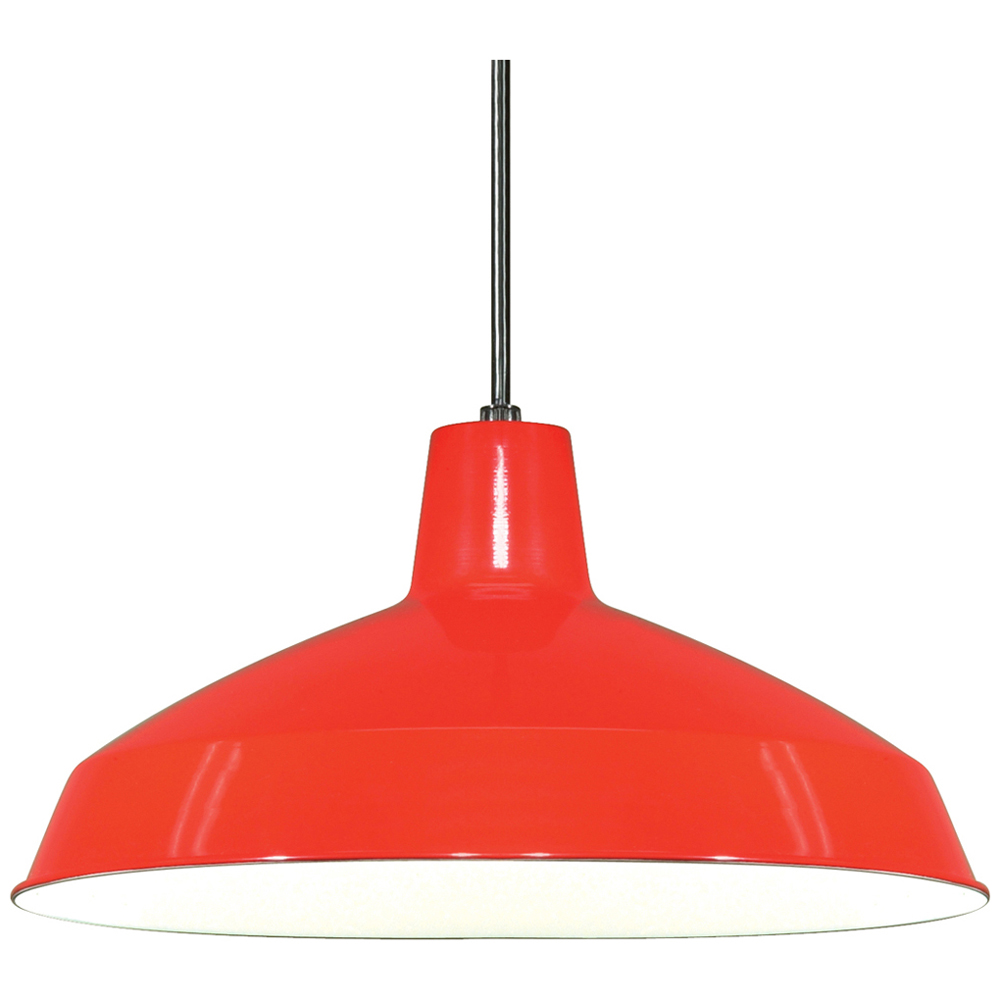 1 Light - 16 - Pendant - Warehouse Shade - Red